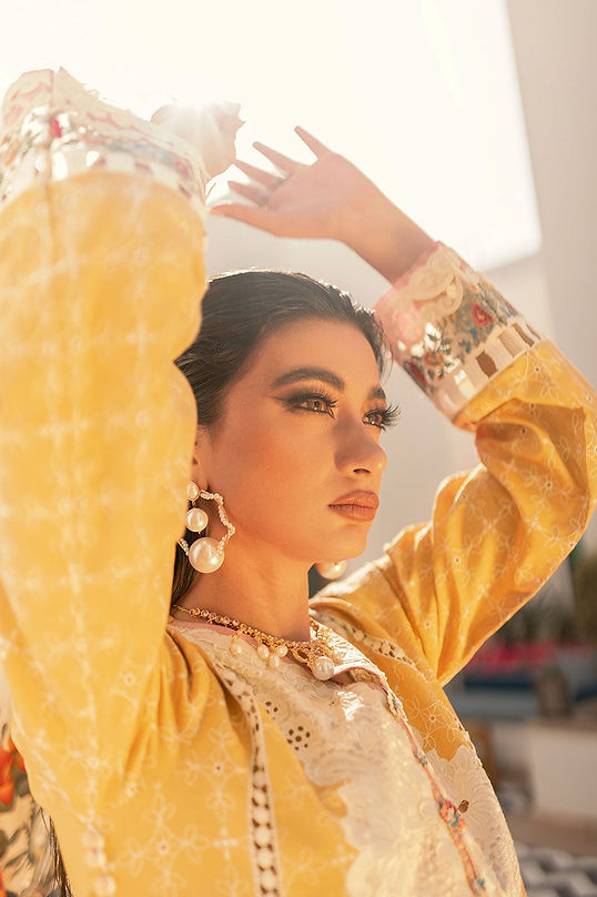 MUSHQ LUXURY EMBROIDERED CHIKANKARI LAWN - 3 PC UNSTITCHED SUIT