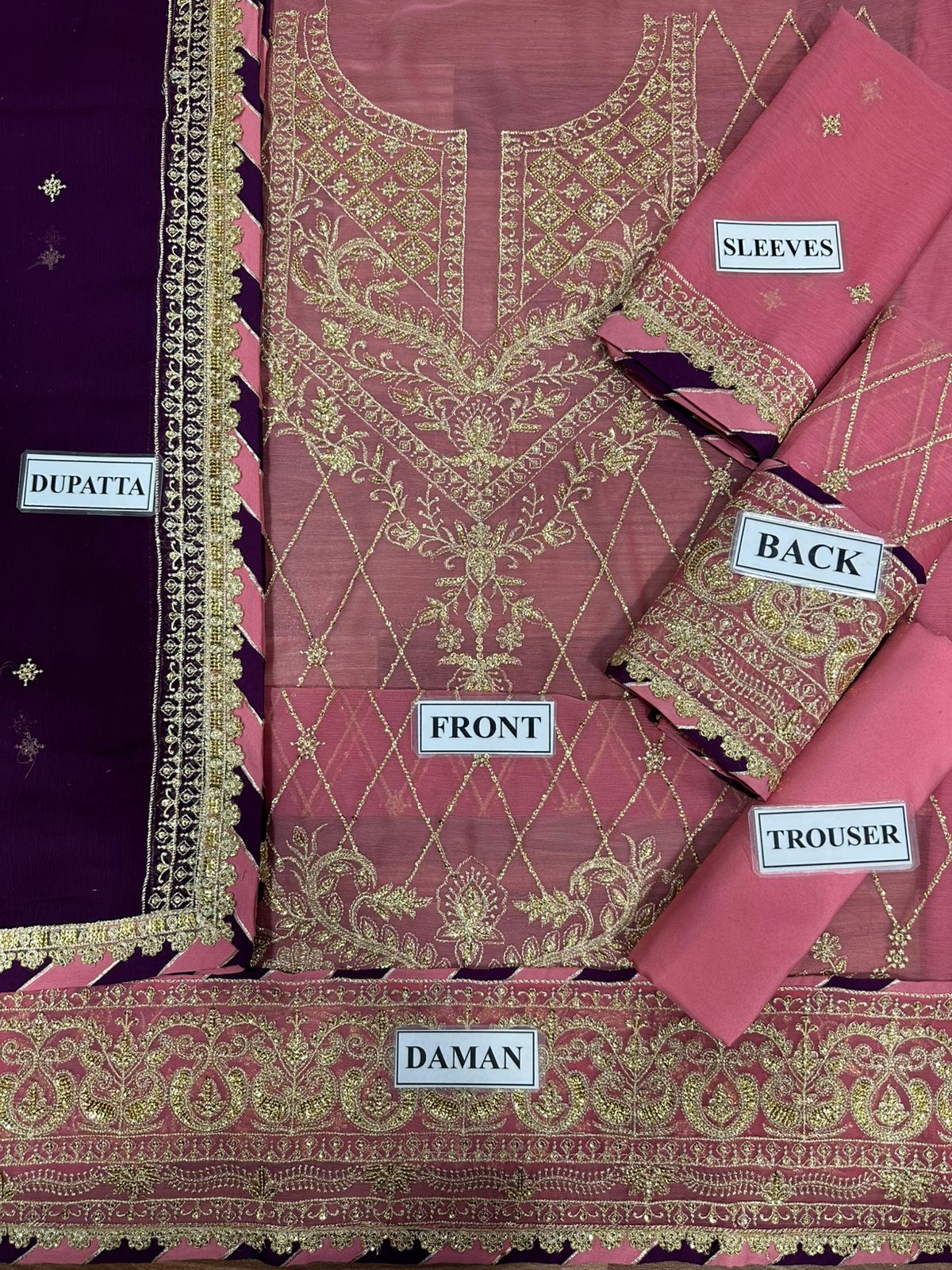 ASIM JOFA LUXURY WEDDING EMBROIDERED SEMI PURE CHIFFON - 3 PC UNSTITCHED