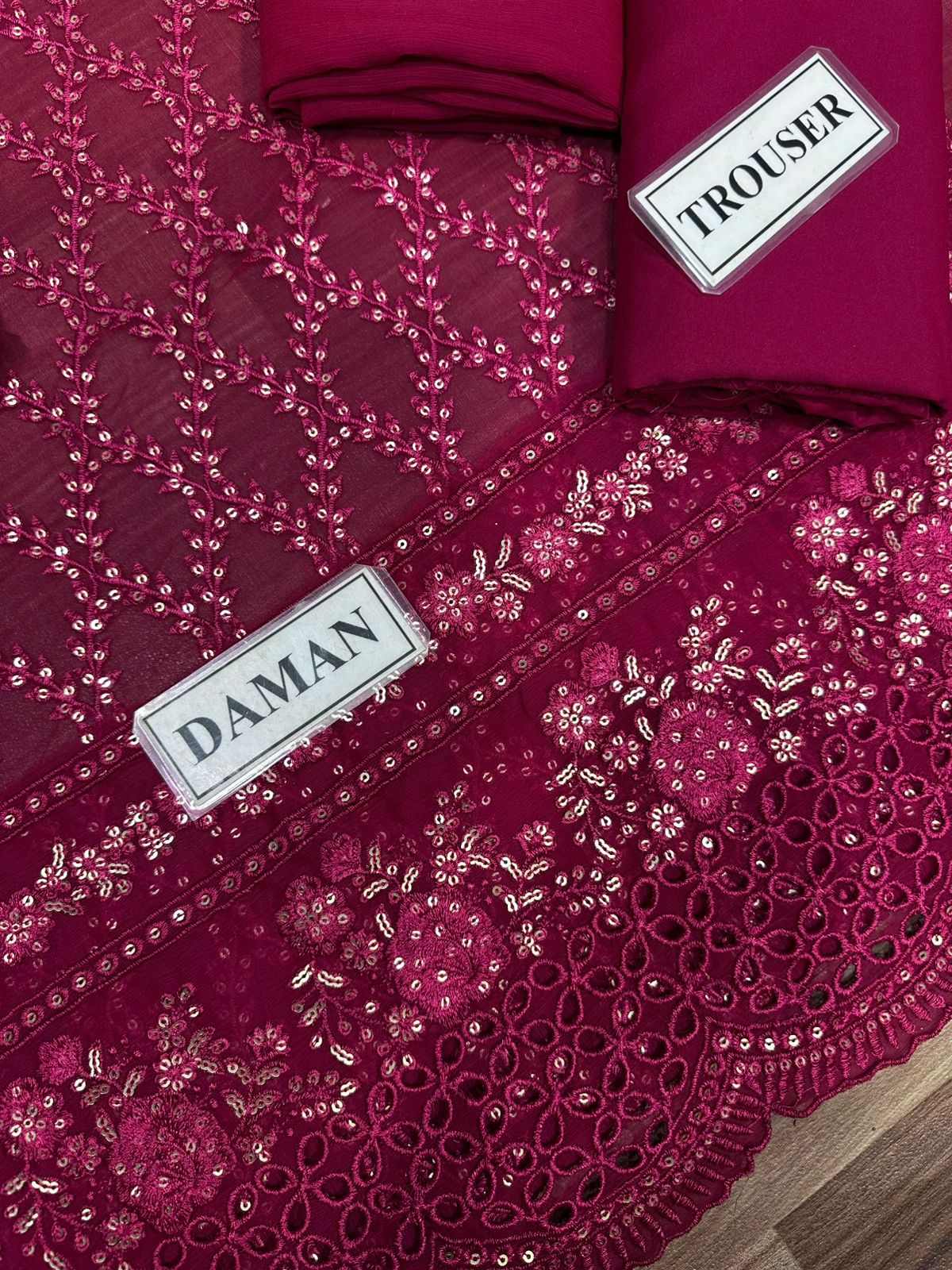 AZURE LUXURY EMBROIDERED CHIFFON - 3 PC UNSTITCHED