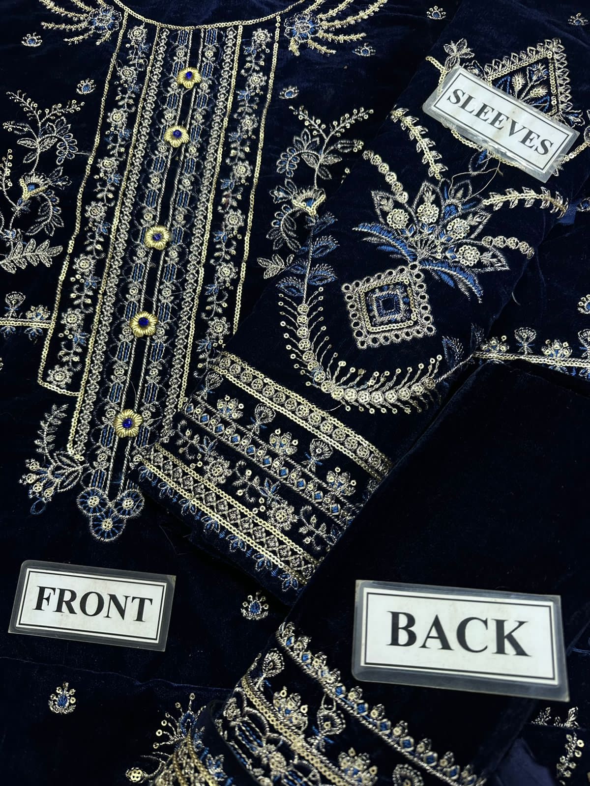 BAROQUE EMBROIDERED VELVET FORMALS - 3 PC UNSTITCHED
