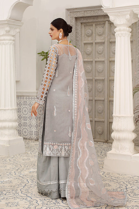 MARYAM'S LEMILSA LUXURY WEDDING EMBROIDERED ORGANZA - 3 PC UNSTITCHED
