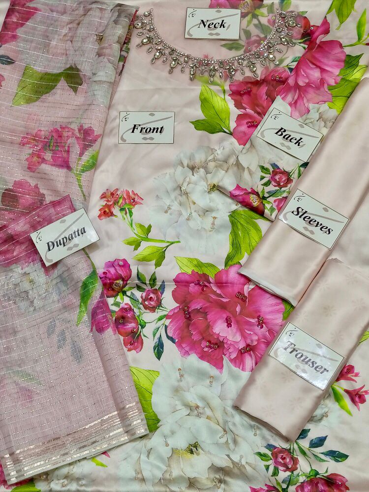 LULUSAR LUXURY SHAMOZ SILK - 3 PC UNSTITCHED