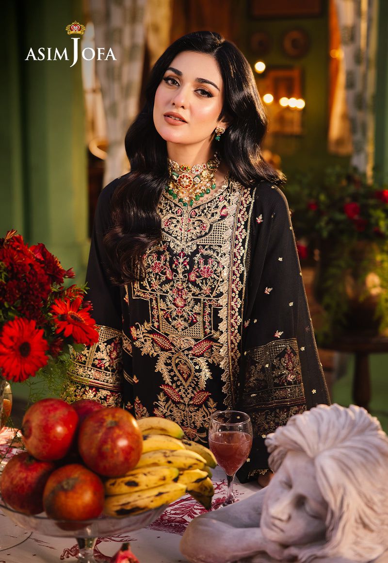 ASIM JOFA LUXURY WEDDING EMBROIDERED CHIFFON - 3 PC UNSTITCHED