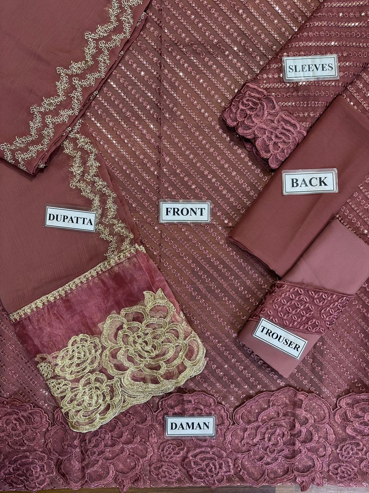 AZURE SEMI PURE CHIFFON EMBROIDERED 3 - PC UNSTITCHED