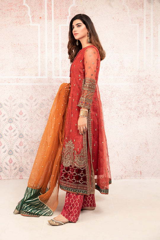 MARIA B LUXURY EMBROIDERED KHADDI NET - 3 PC UNSTITCHED