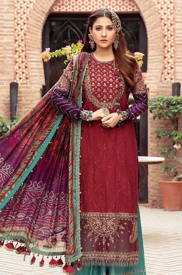 MARIA.B LUXURY LAWN EMBROIDERED 3 PC UNSTITCHED COLLECTION SATEEN D-1