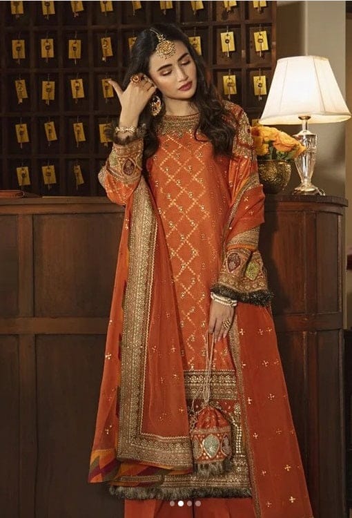 QALAMKAR LUXURY WEDDING COLLECTION - 3 PC UNSTITCHED