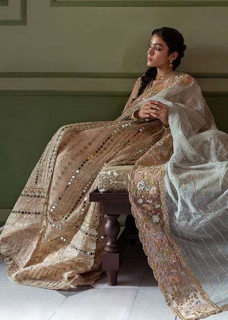 MUHSQ LUXURY KHADDI NET EMBROIDERED - 3 PC UNSTITCHED