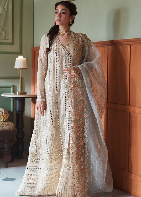 MUHSQ LUXURY KHADDI NET EMBROIDERED - 3 PC UNSTITCHED