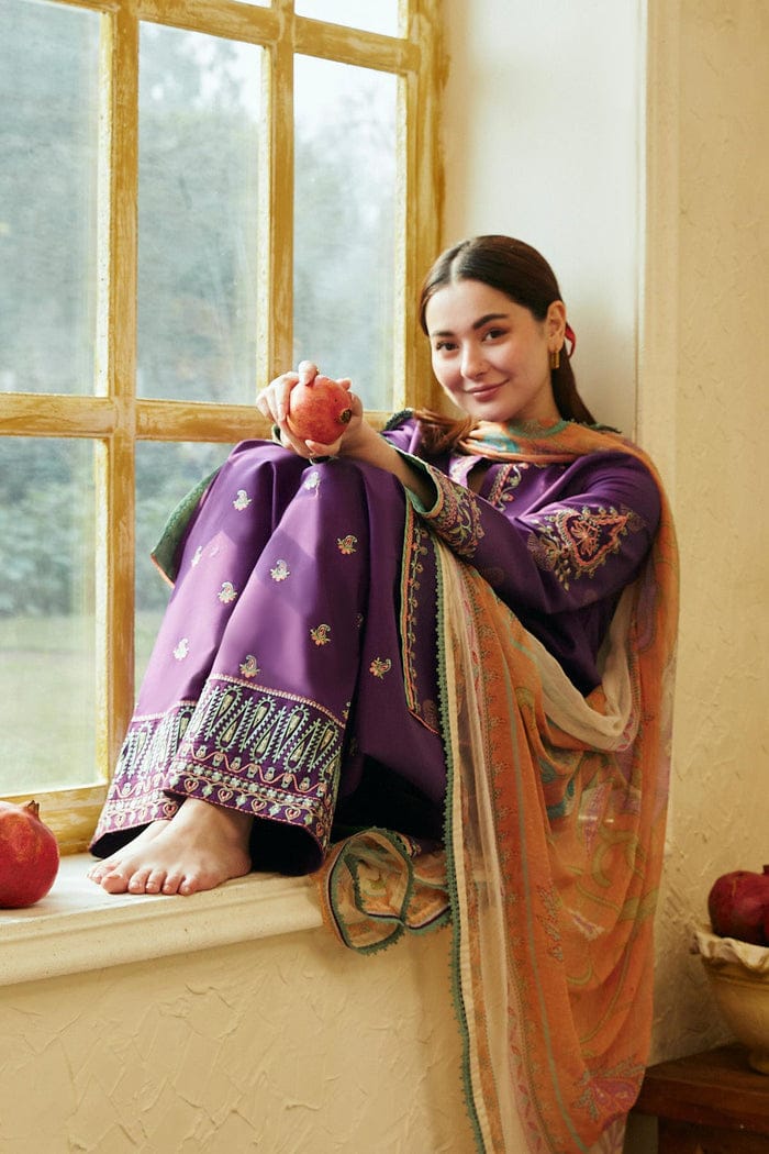 Zara shah Jahan Luxury Chikankari Lawn with khadii net duppatta 3 pc Unstitched Suit