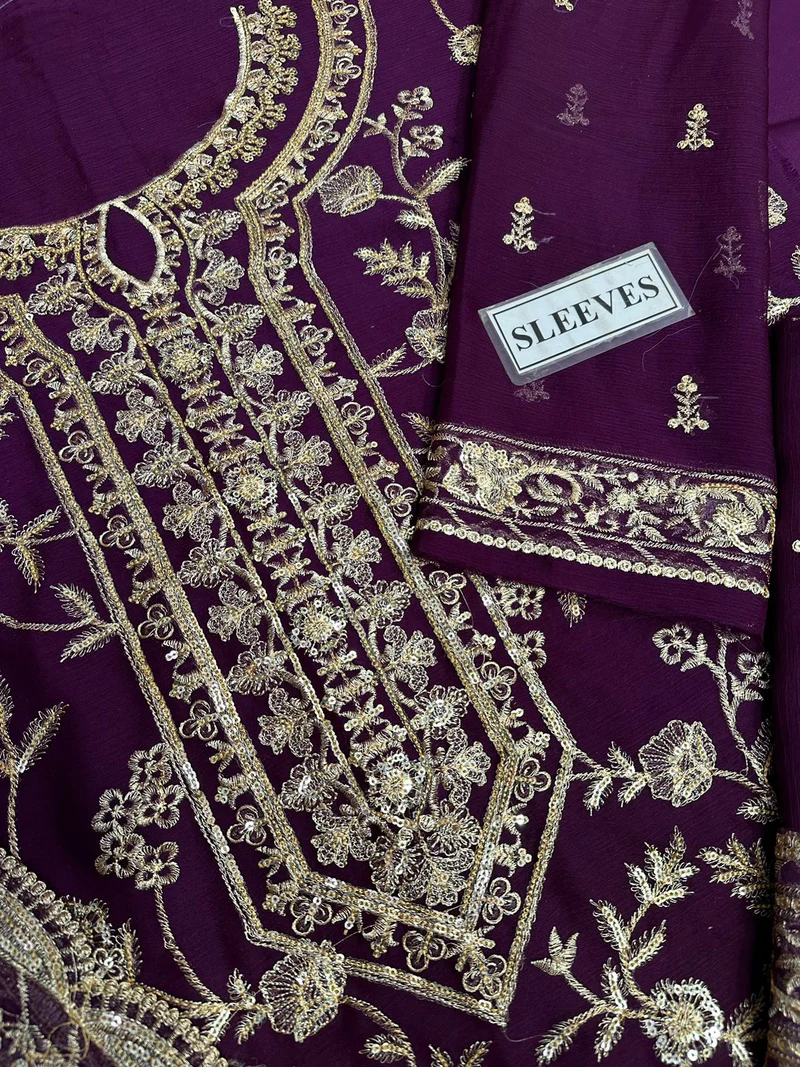 ASIM JOFA LUXURY EMBROIDERED CHIFFON - 3 PC UNSTITCHED