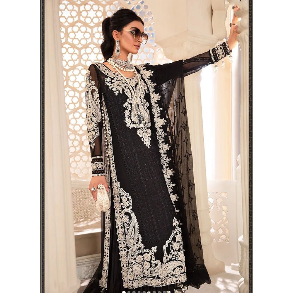 MARIA B LUXURY SEMI PURE CHIFFON WEDDING - 3 PC UNSTITCHED