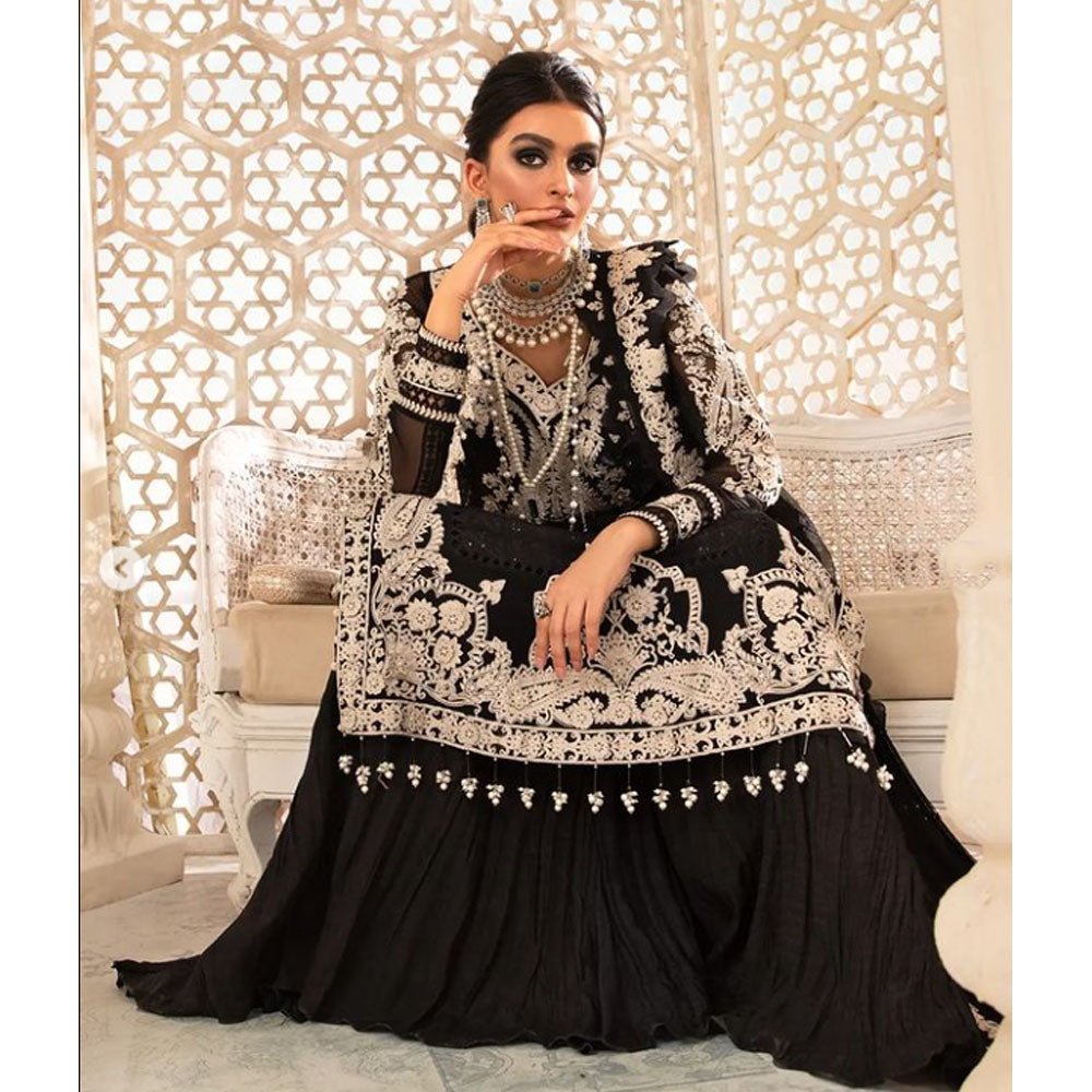 MARIA B LUXURY SEMI PURE CHIFFON WEDDING - 3 PC UNSTITCHED