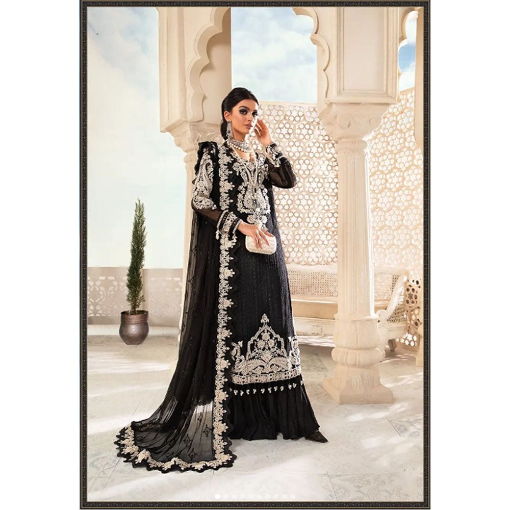 MARIA B LUXURY SEMI PURE CHIFFON WEDDING - 3 PC UNSTITCHED