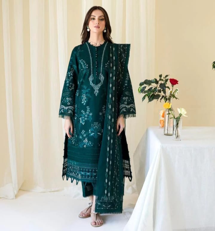 Qalamkar Luxury Chikankari Lawn Collection 3 pc Unstitched Suit