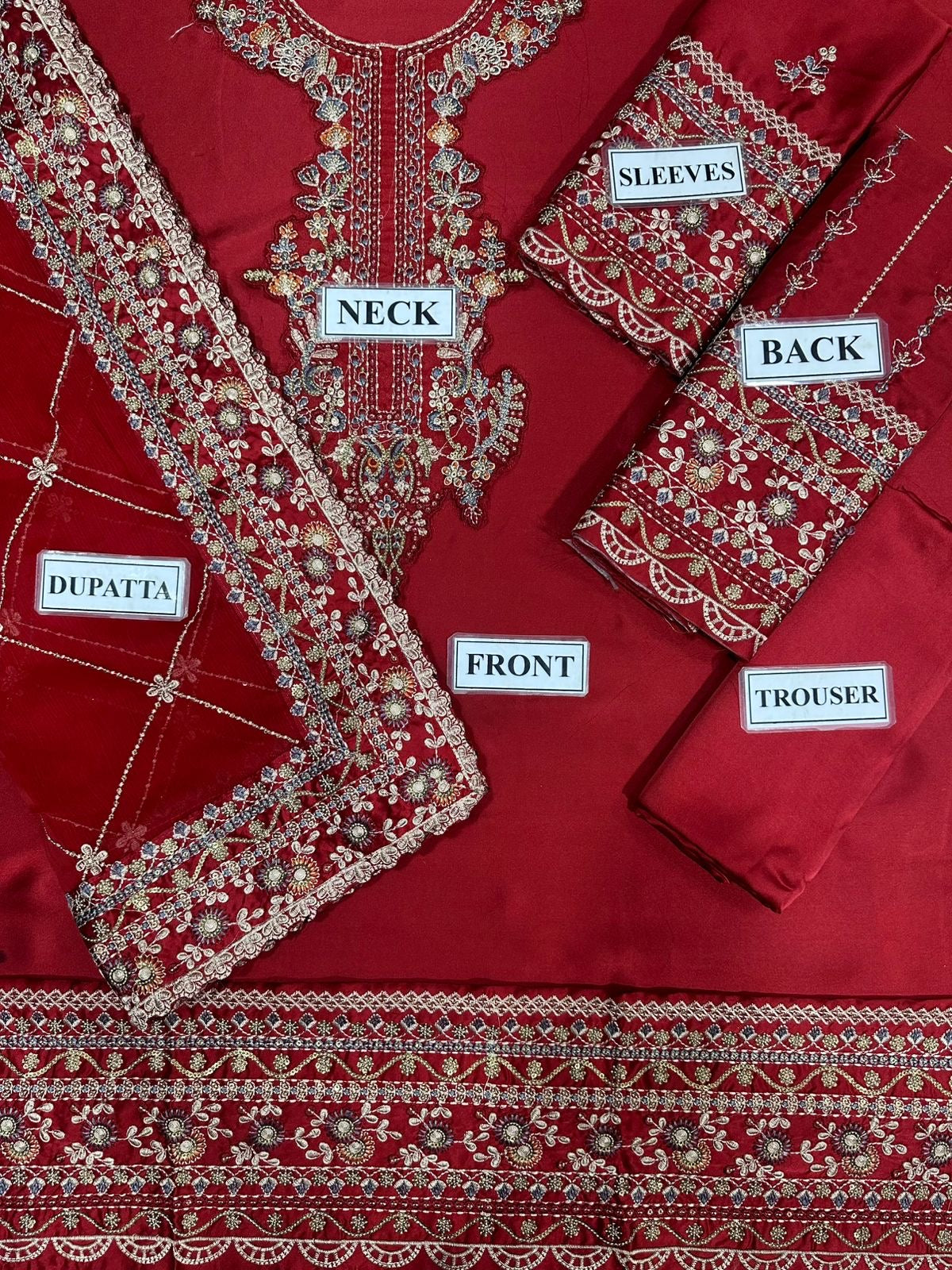 AFROZEH LUXURY WEDDING EMBROIDERED SILK - 3 PC UNSTITCHED
