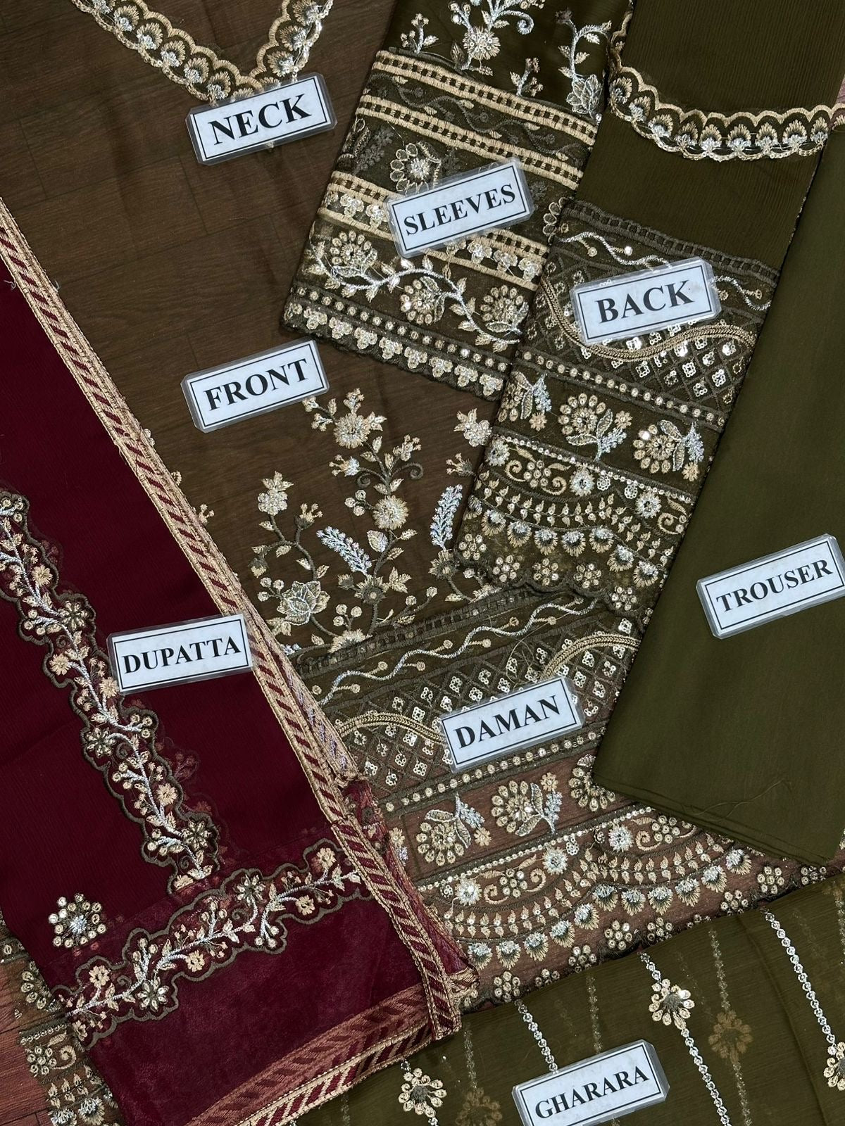 IZNIK EMBROIDERED CHIFFON GARARA - 3 PC UNSTITCHED
