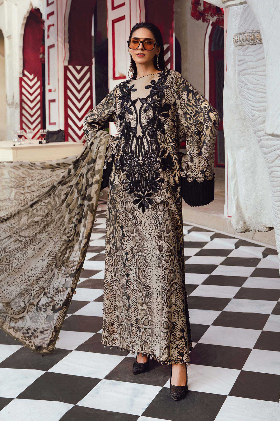MARIA B FORMALS EMBROIDERED PRINTED LAWN - 3 PC UNSTITCHED