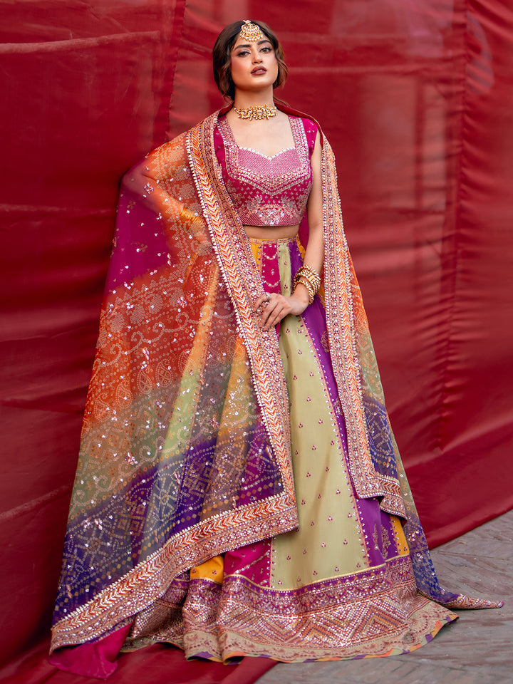 BIN ILYAS LUXURY EMBROIDERED INDIAN RAW SILK- 3 PC UNSTITCHED