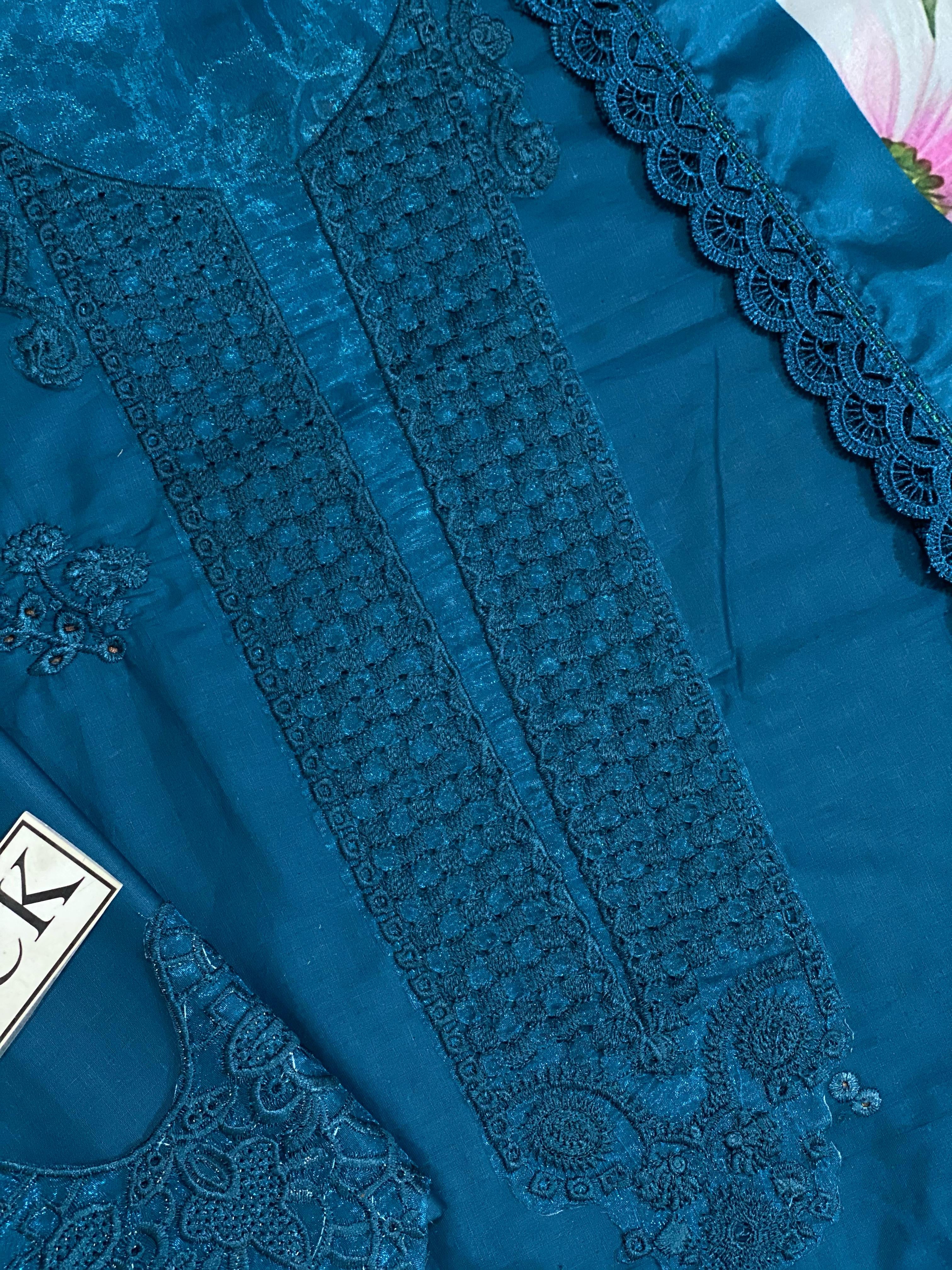 NOOR BY SADIA EMBROIDERED CHIKANKARI LAWN - 3 PC UNSTITCHED