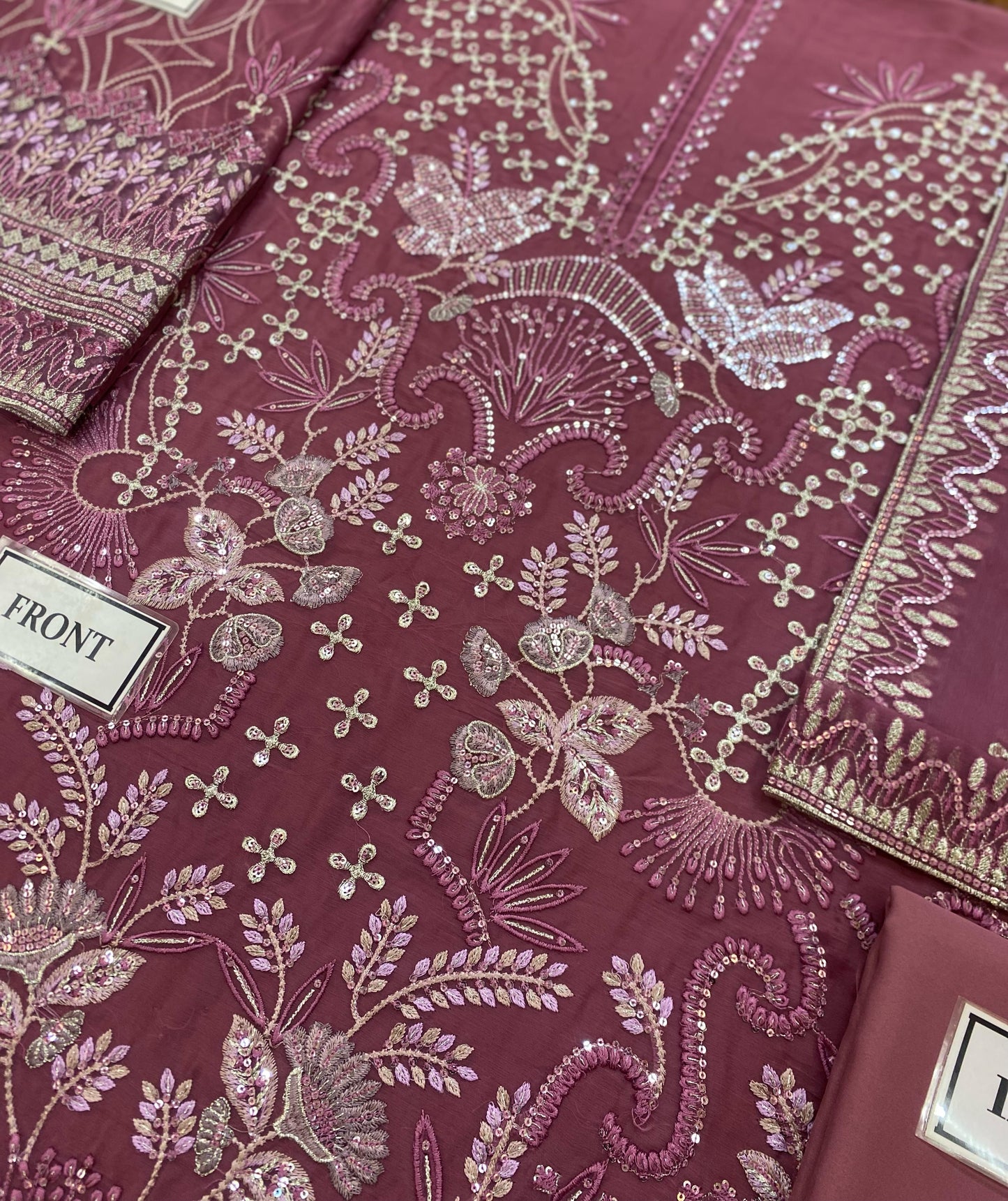 FLOSSIE LUXURY EMBROIDERED CHIFFON - 3 PC UNSTITCHED