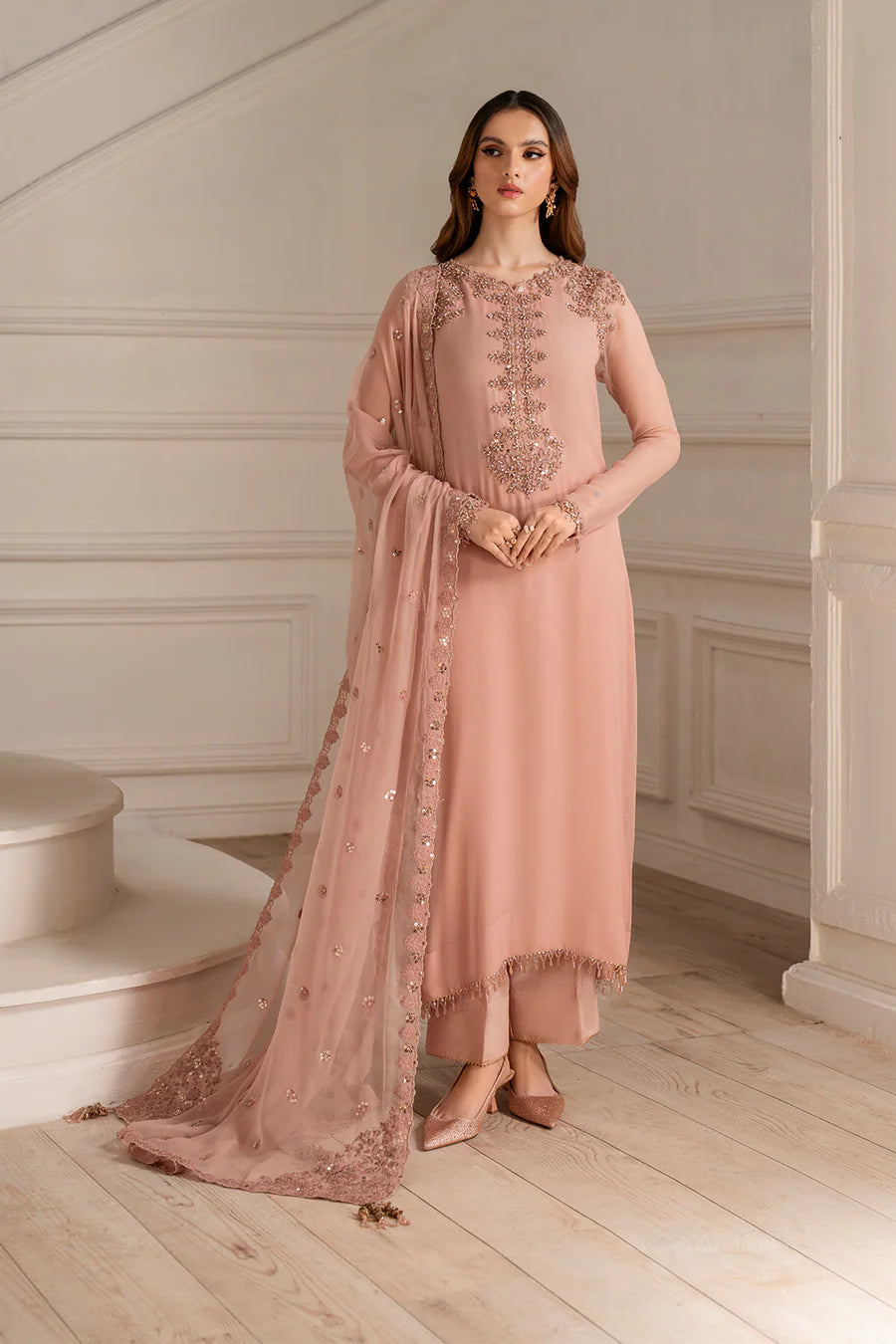 IZNIK EMBROIDERED CHIFFON - 3 PC UNSTITCHED