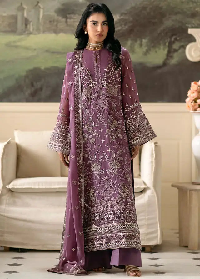FLOSSIE LUXURY EMBROIDERED CHIFFON - 3 PC UNSTITCHED