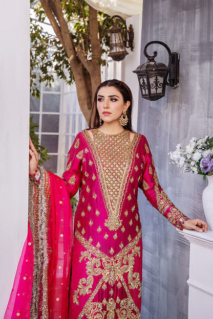 EMBROIDERED SILK DRESS - 3 PC UNSTITCHED