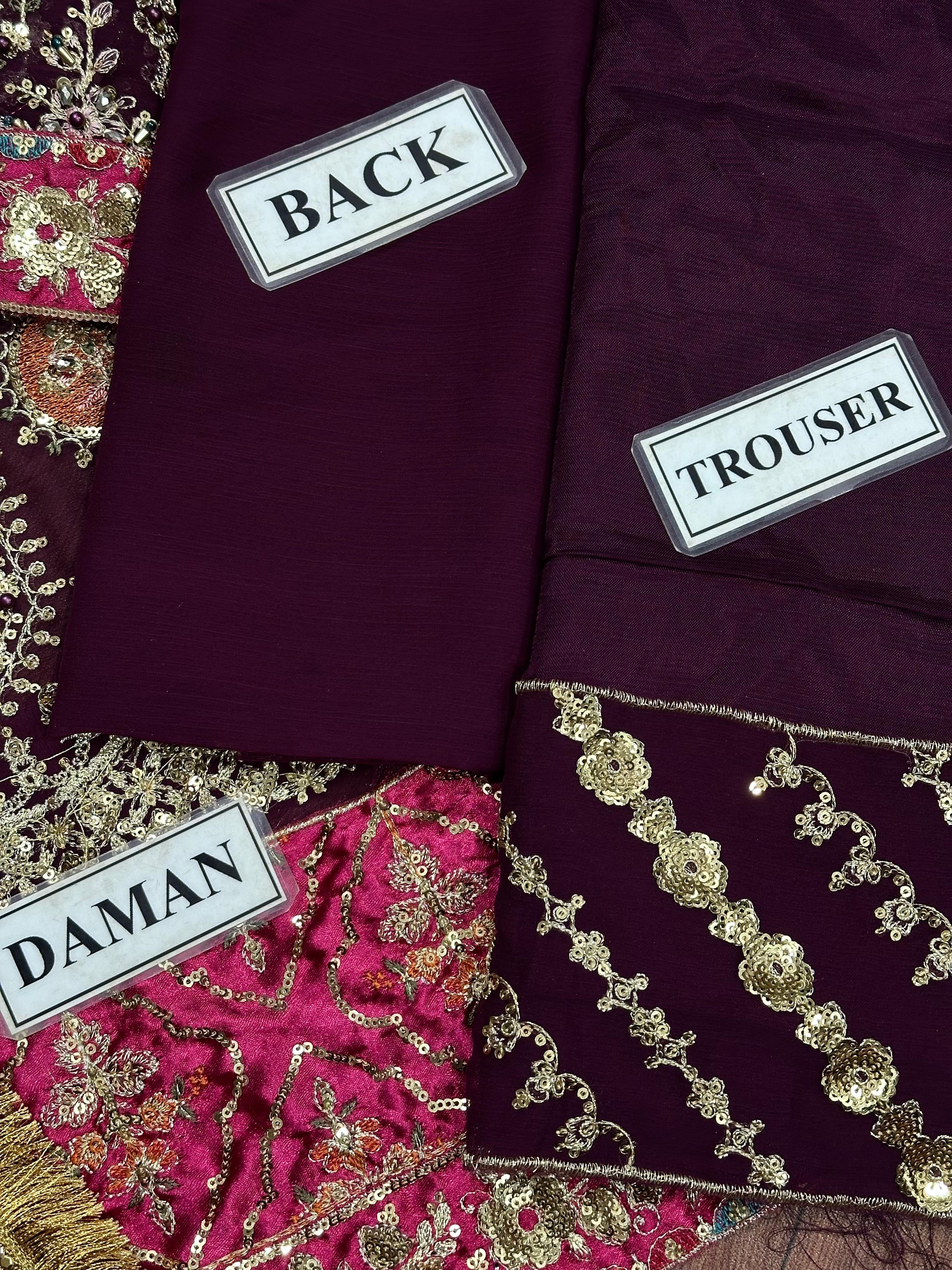 MARIA B LUXURY EMBROIDERED CHIFFON ADDA WORK - 3 PC UNSTITCHED