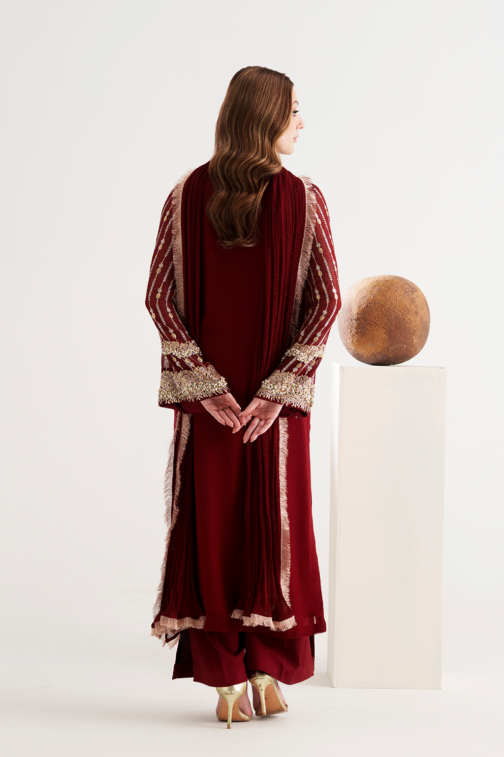AMAVE EMBROIDERED CHIFFON DRESS - 3 PC UNSTITCHED