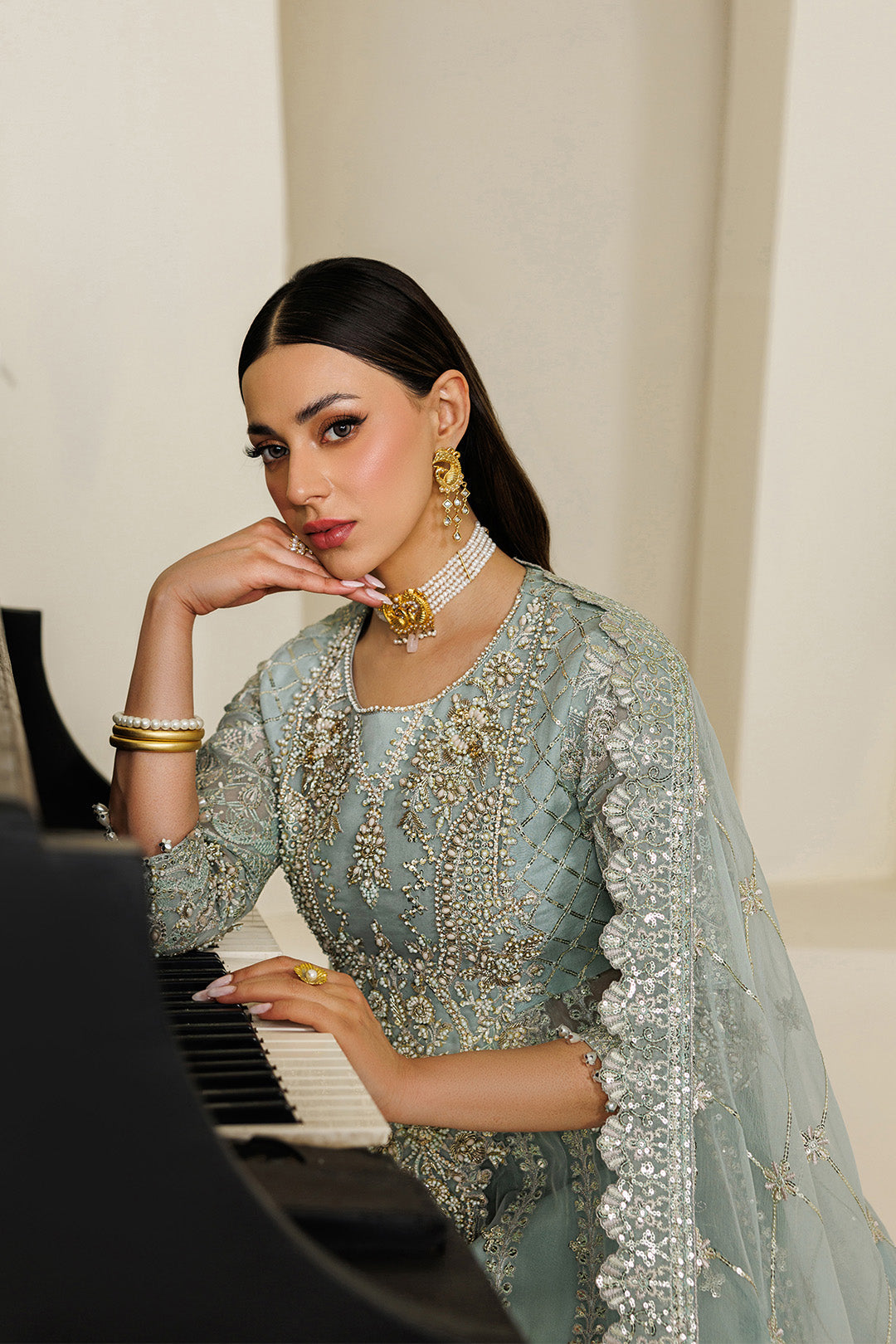 ALIZEH EMBROIDERED CHIFFON MAXI - 3 PC UNSTITCHED