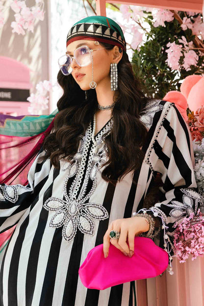 MARIA B EMBROIDERED PRINTED LAWN - 3 PC UNSTITCHED