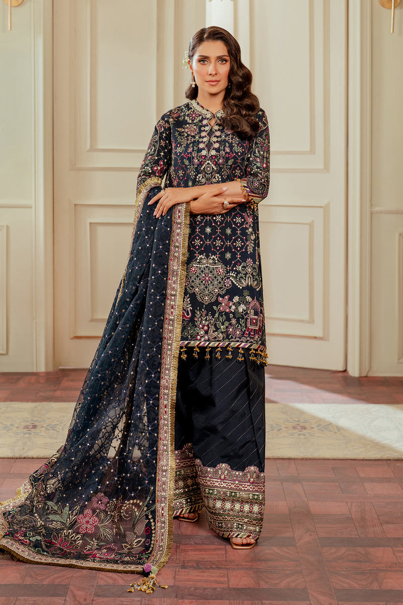 BAROQUE LUXURY WEDDING EMBROIDERED RAW SILK - 3 PC UNSTITCHED