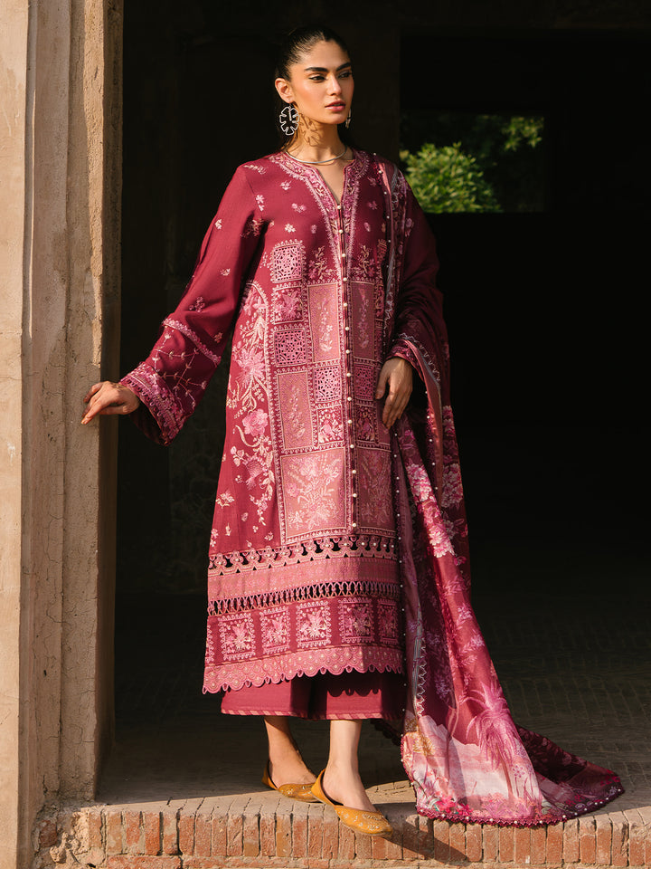 BIN ILYAS EMBROIDERED LAWN - 3 PC UNSTITCHED
