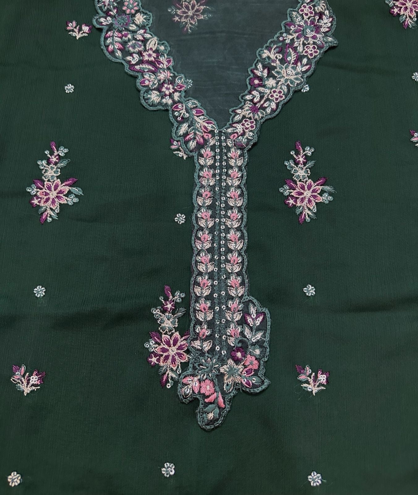 AZURE EMBROIDERED CHIFFON - 3 PC UNSTITCHED