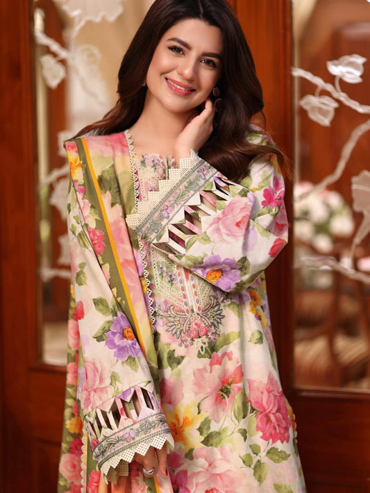 ANEELA’S DIGITAL PRINTED EMBROIDERED LAWN - 3 PC UNSTITCHED