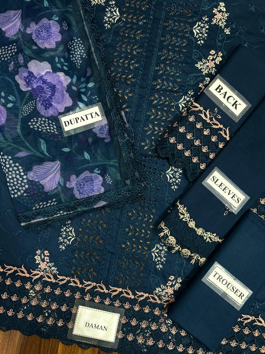 RANG RASIYA EMBROIDERED CHIKANKARI LAWN - 3 PC UNSTITCHED