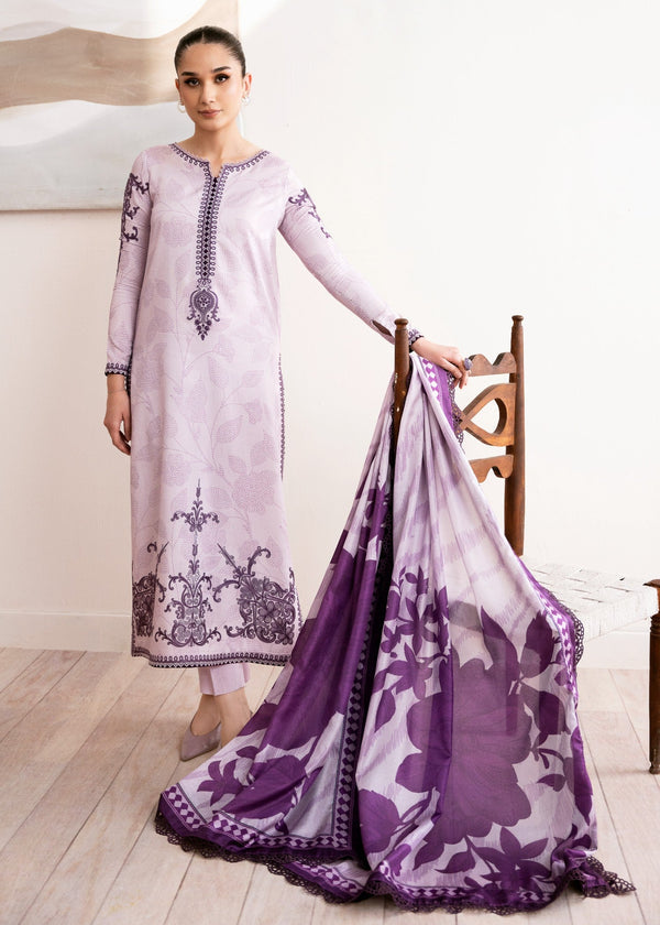 BIN ILYAS DIGITAL PRINTED EMBROIDERED LAWN - 3 PC UNSTITCHED