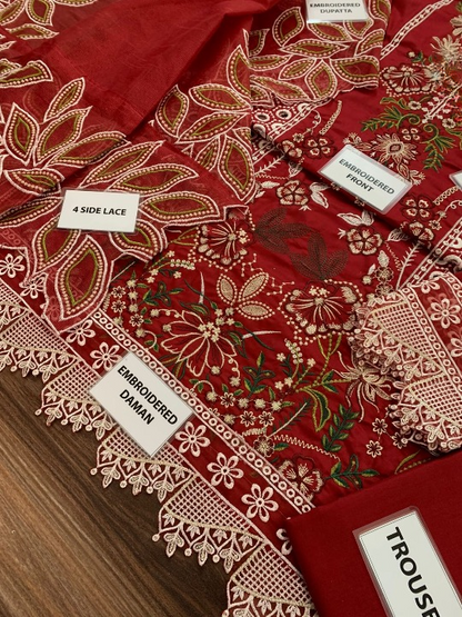 MAHNUR LUXURY EMBROIDERED - LAWN 3 PC UNSTITCHED