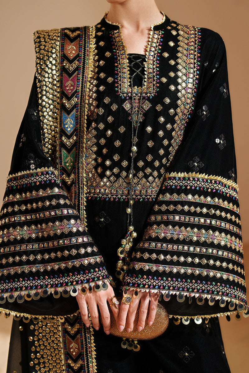 JAZMIN LUXURY EMBROIDERED VELVET - 3 PC UNSTITCHED