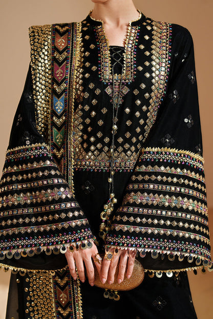 JAZMIN LUXURY EMBROIDERED VELVET - 3 PC UNSTITCHED