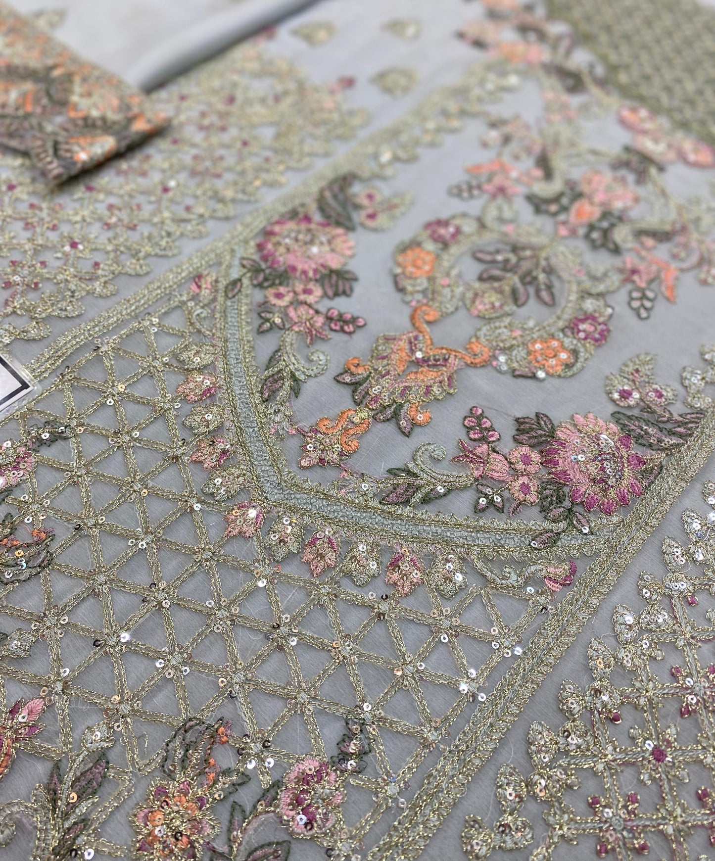 BAROQUE LUXURY EMBROIDERED CHIFFON - 3 PC UNSTITCHED