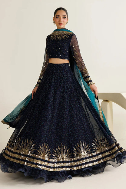 JAZMIN EMBROIDERED DIGITAL PRINTED CHIFFON FROK - 3 PC UNSTITCHED