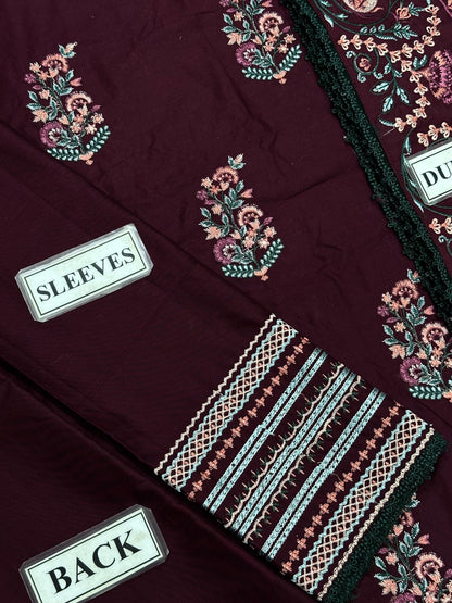 BATIK LUXURY EMBROIDERED COTTON - 3 PC UNSTITCHED