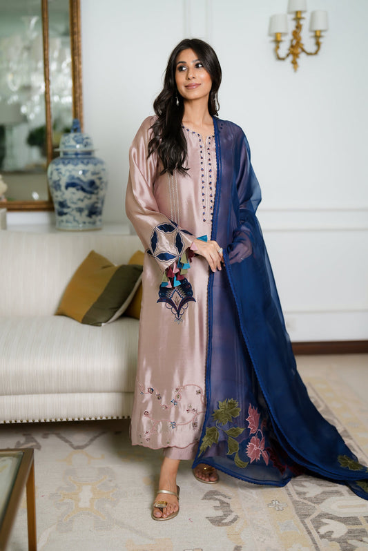 FAIZA REHMAN EMBROIDERED SILK - 3 PC UNSTITCHED
