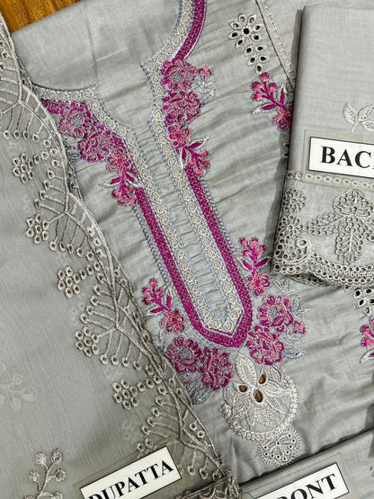 MUSHQ EMBROIDERED CHIKANKARI LAWN - 3 PC UNSTITCHED