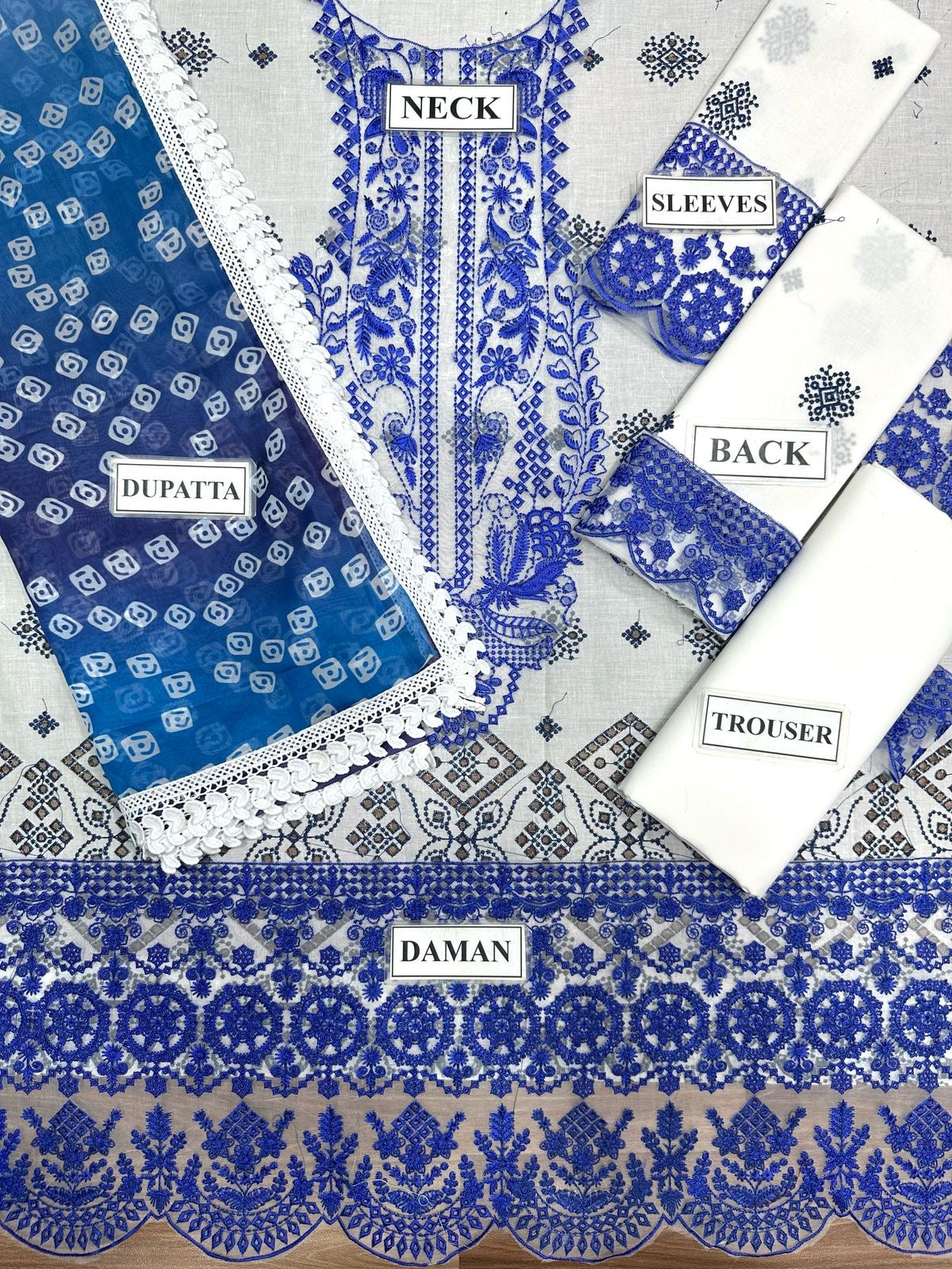 ZAINAB CHOTTANI EMBROIDERED CHIKANKARI LAWN - 3 PC UNSTITCHED