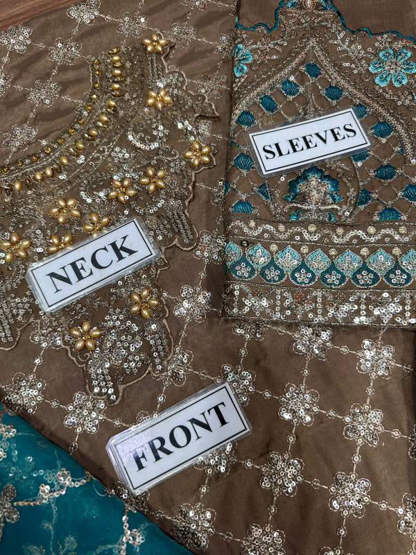 MARIA B LUXURY WEDDING EMBROIDERED RAW SILK - 3 PC UNSTITCHED
