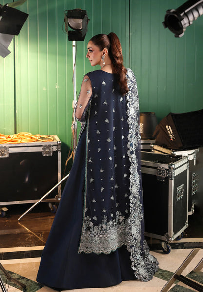 ELAF PREMIUM LUXURY EMBROIDERED WEDDING NET DRESS - 3 PC UNSTITCHED