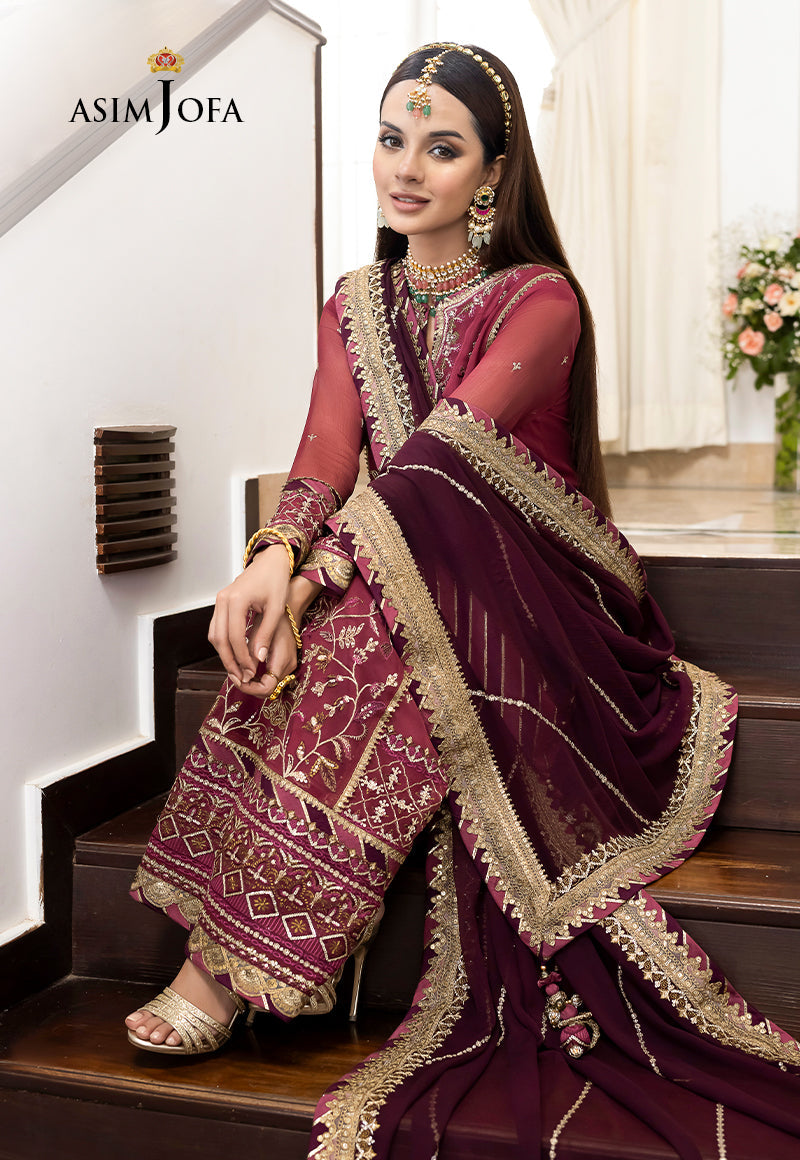 ASIM JOFA EMBROIDERED CHIFFON - 3 PC UNSTITCHED